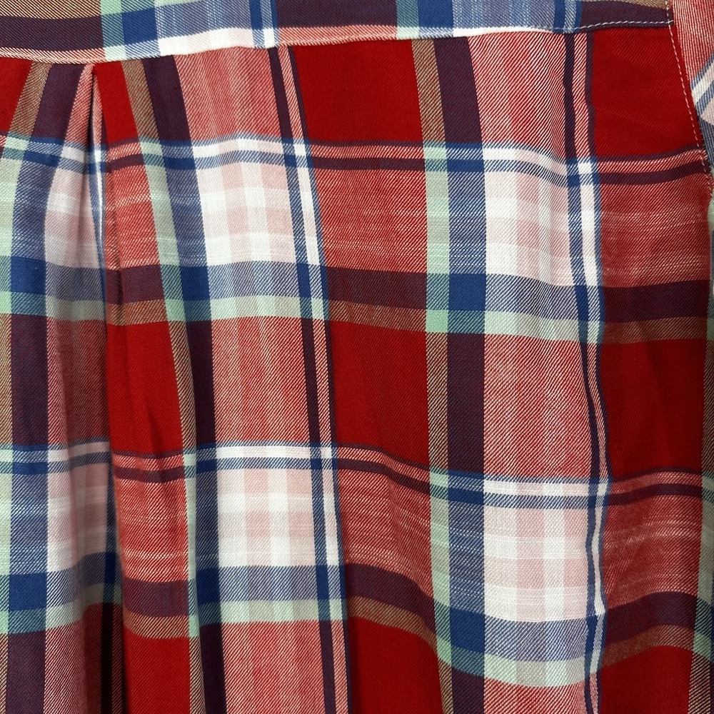 Abercrombie & Fitch Button Up Shirt Womens Large Plaid Long Sleeve Lightweight - Picture 7 of 8